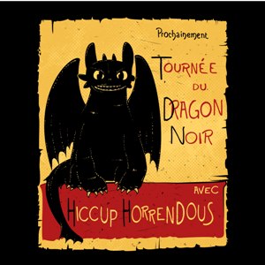 dessin t-shirt Dragon noir geek original