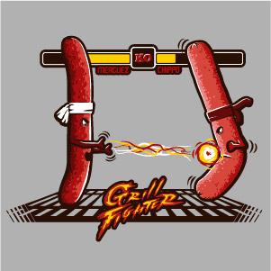 dessin t-shirt Merguez et chipo geek original