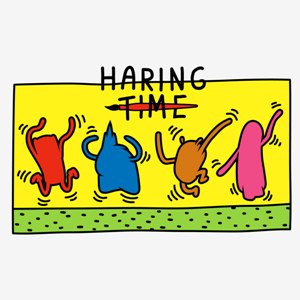 dessin t-shirt Keith Haring et Adventure Time geek original