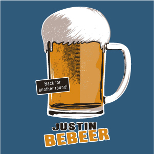 dessin t-shirt Justin Bieber geek original