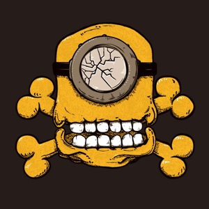 dessin t-shirt Tête de mort de Minion geek original