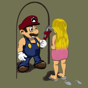 dessin t-shirt Mario plombier geek original