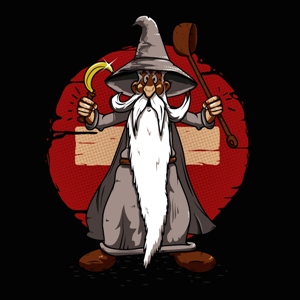 dessin t-shirt Gandalf mixé avec Panoramix geek original