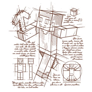 dessin t-shirt Minecraft plan geek original