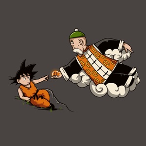 dessin t-shirt Grandpa Songoku geek original