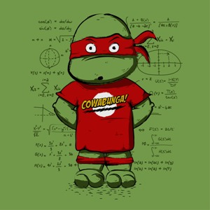 dessin t-shirt Sheldon Cooper & Tortue Ninja geek original