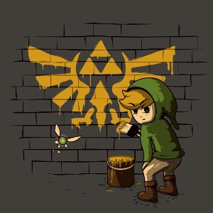 dessin t-shirt Zelda et Banksy geek original
