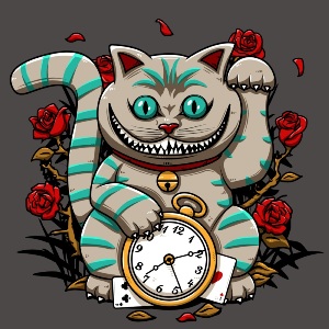 dessin t-shirt Cheshire maneki geek original