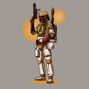 dessin t-shirt Boba Fett geek original