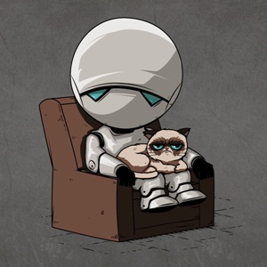 dessin t-shirt Robot dépressif geek original
