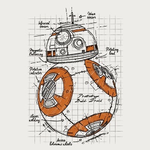 dessin t-shirt BB8 – croquis geek original