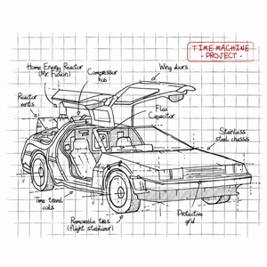 dessin t-shirt Delorean plan geek original