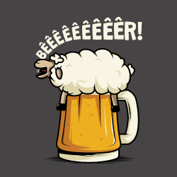 t-shirt Mouton chope de bière