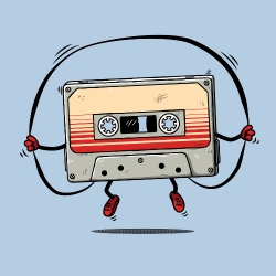 t-shirt Cassette audio sportive