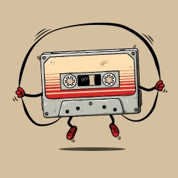 t-shirt Cassette audio sportive