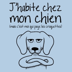 t-shirt J&rsquo;habite chez mon chien